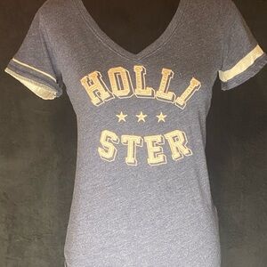 Girls T-Shirt by Hollister Size Small Blue Short Sleeve Crew Neck Cotton